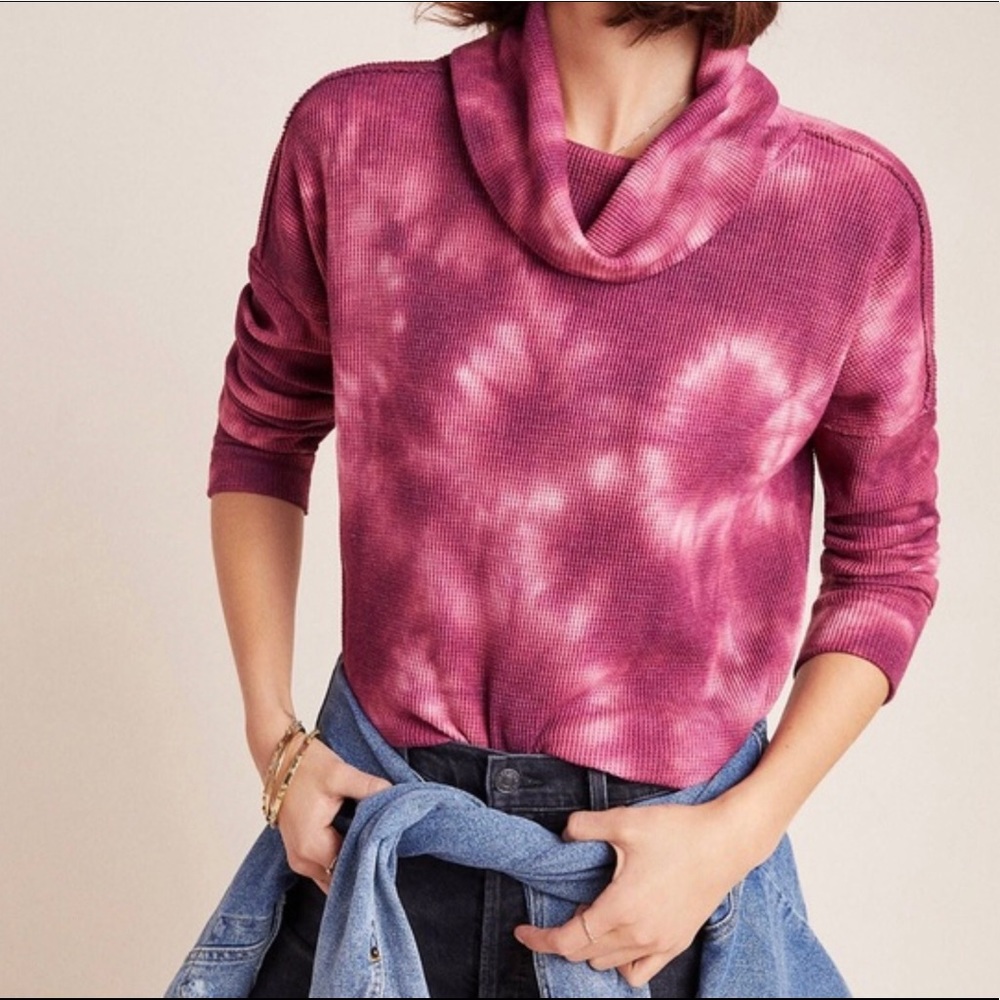NWOT Ainsley Thermal Tie Dye Turtleneck Sz:S